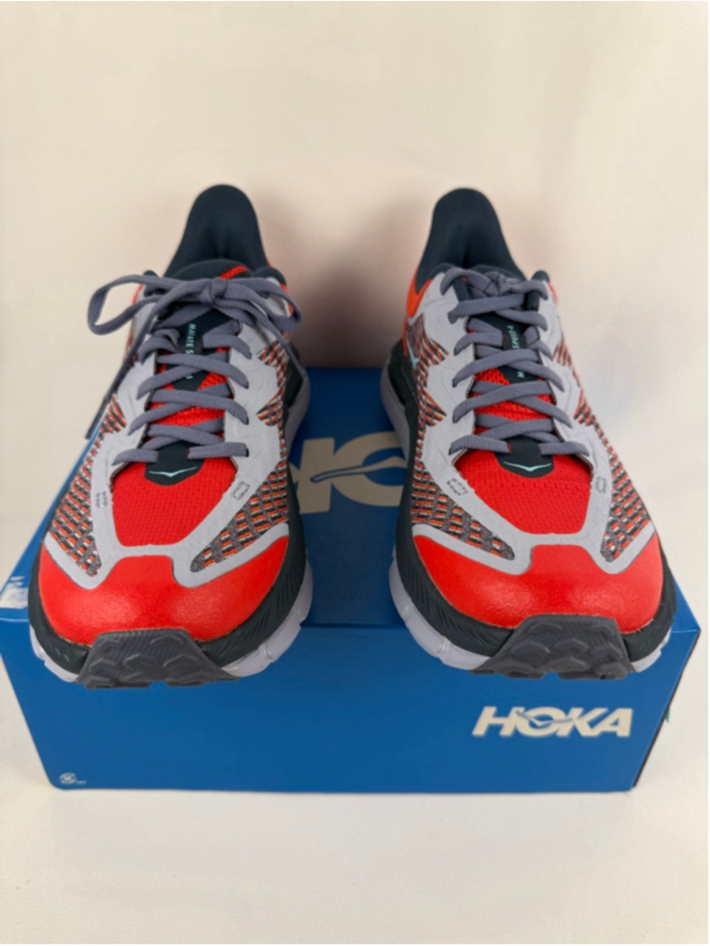 Women's Hoka Mafate Speed 4 Athletic Shoes Size 9 Red Gray - Picture 8 of 12
